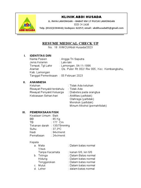 Resume Hasil Mcu Pdf