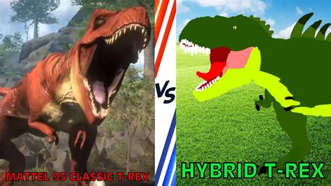 Mattel Classic T Rex Vs Hybrid T Rex Dinosaur Carnivore Tournament