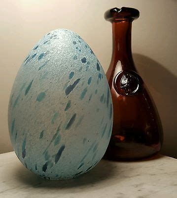 Stunning Vintage Scandinavian Monica Backstrom Kosta Boda Art Glass Egg