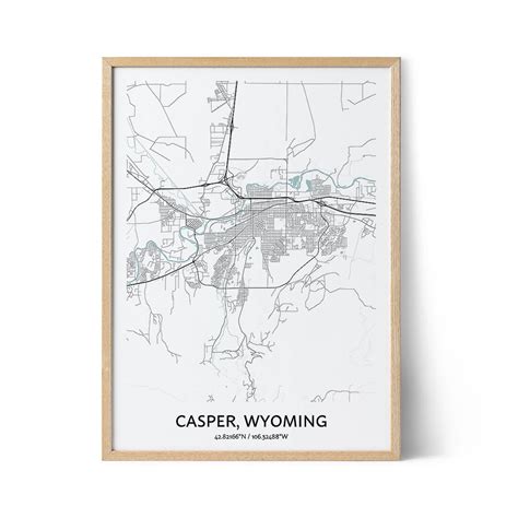 Casper Map Poster - Your City Map Art - Positive Prints