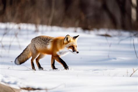 Premium AI Image | A red fox in the snow