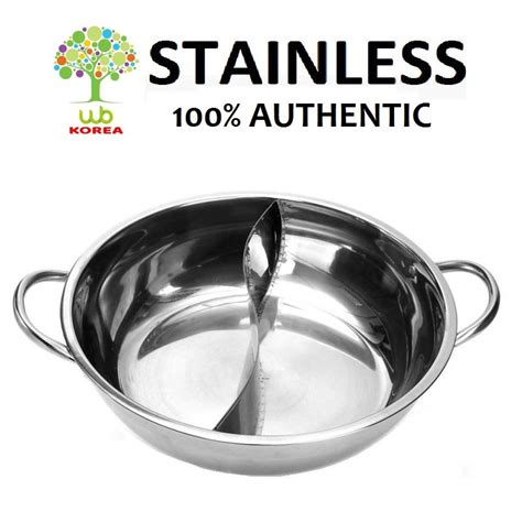 STAINLESS Steel Double Casserole Steamboat Hot Pot 28cm Shopee Philippines