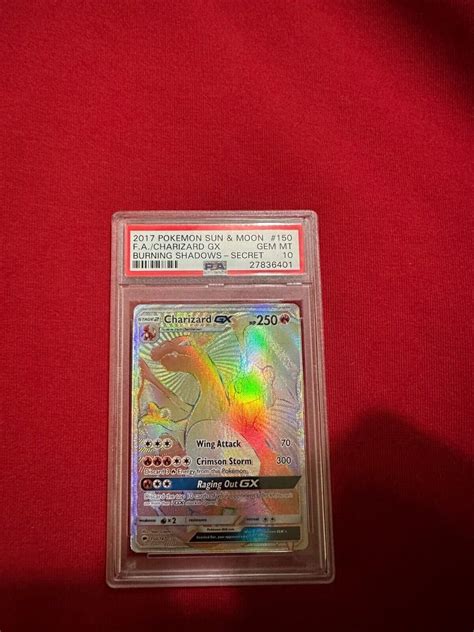 Mavin Psa Secret Rainbow Rare Holo Charizard Gx Burning Shadows