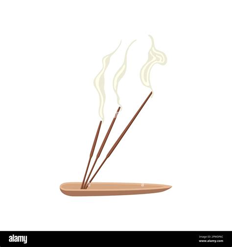 Incense Sticks On Plate For House Vector Illustration Stock Vector