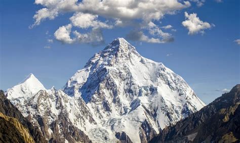 Snowcapped K2 Peak, the Second Tallest Mountain in the World Stock ...