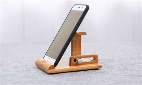 Bamboo Adjustable Multi Angle Cell Phone Ipad Stand Holder Feelgift