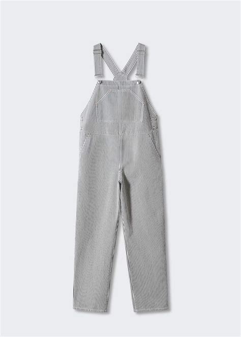 Maternity Striped Denim Dungarees Women Mango Usa