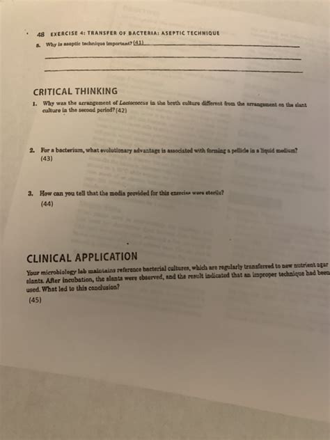 EXERCISE 4: TRANSFER OF BACTERIAL ASEPTIC TECHNIQUE | Chegg.com 