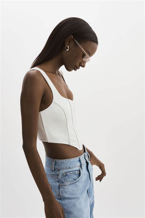 TABIA | Leather Corset Top en 2024 | Corset en cuir, Haut corset