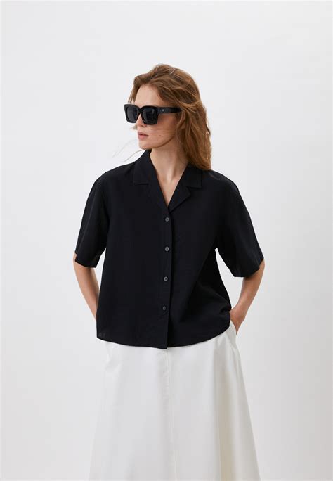 Блуза UNIQLO из смесового льна, цвет: черный, RTLABW758901 — купить в ...