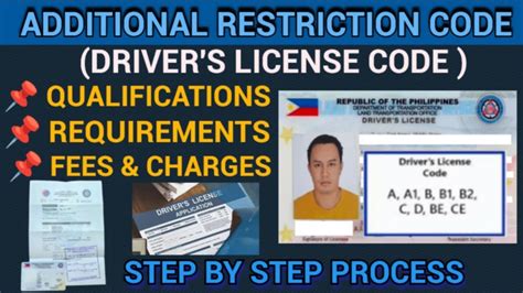 Additional Restriction Code Or Drivers License Code Requirements Qualifications Fees And