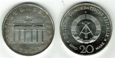 Deutsche Demokratische Republik 1990 DDR Gedenkmünze 20 Mark Silber