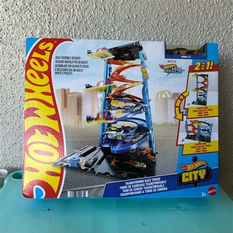 Hot Wheels Toys Hot Wheels City Transforming Race Tower Playset Track Set With Toy Car Nib