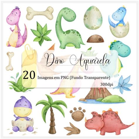 Kit Digital Dinossauro Aquarela Elo Produtos Especiais