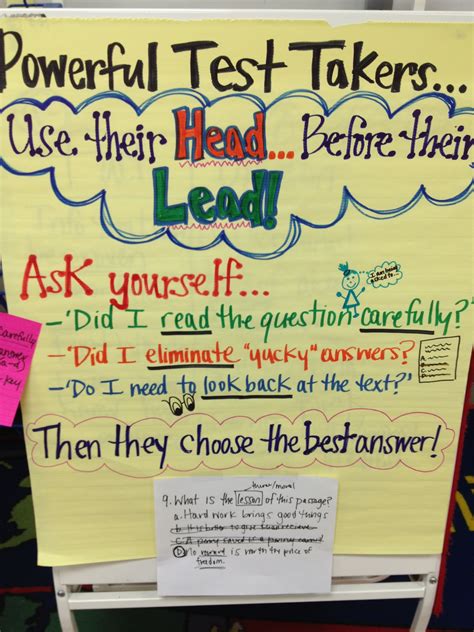 Test Taking Anchor Chart Powerful Strategies For Success