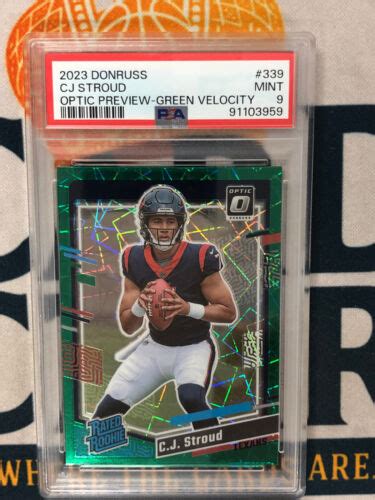 Donruss Cj Stroud Optic Preview Green Velocity Rated Rookie Psa