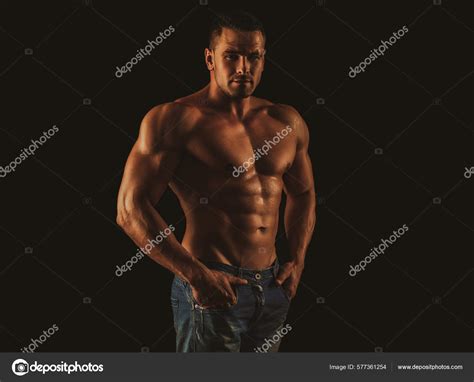 Nude Man Torso Denim Fashion Naked Muscular Guy Jeans Sexy Stock Photo By Tverdohlib 577361254