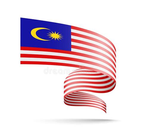 Malaysia Flag In The Form Of Wave Ribbon Stock Illustration