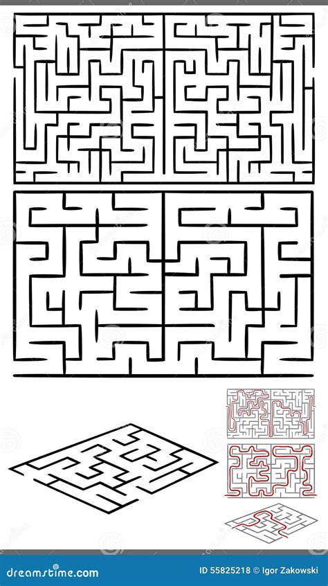 Labyrinthe Oder Labyrinthdiagramme Eingestellt Vektor Abbildung