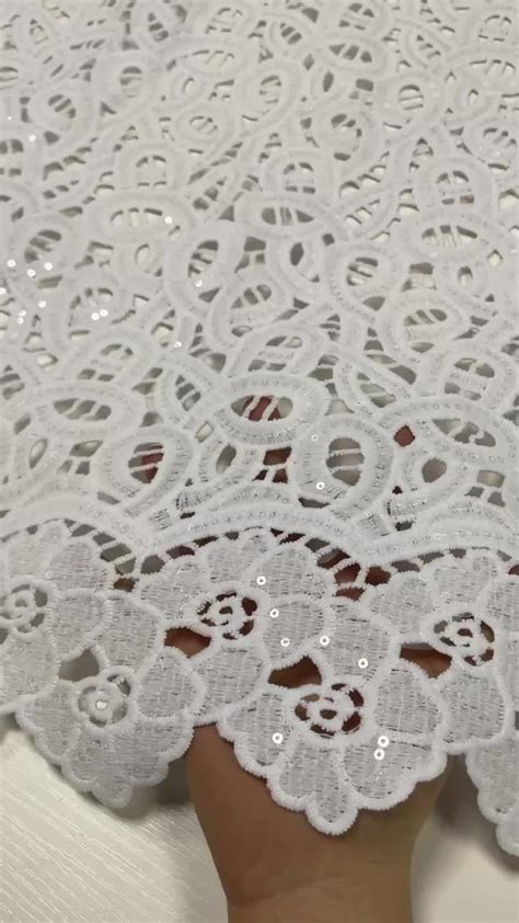 Bestway Pure White African Sequined Cupion Water Soluble Cord Lace