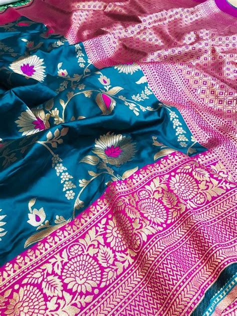 Womens Kanchipuram Soft Silk Saree In Blue Gnp0109274 Soft Silk Sarees Silk Sarees Saree