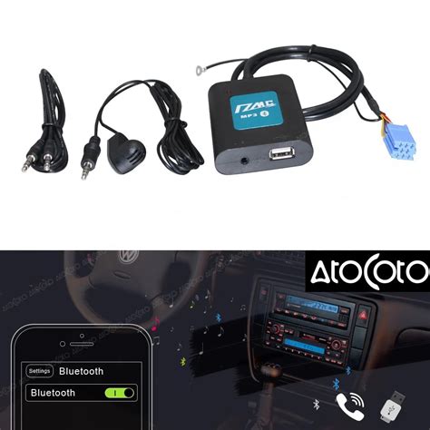 AtoCoto DMC BlueTooth A2DP napęd USB AUX zasilacz samochodowy interfejs