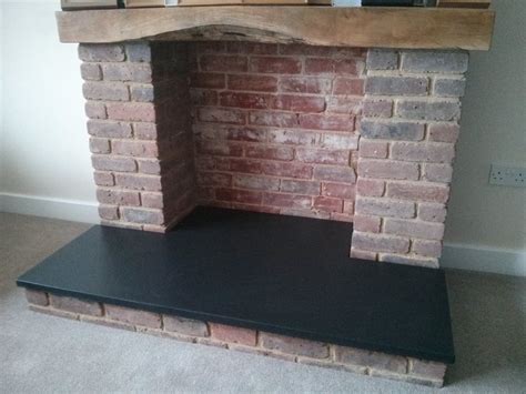 Black Slate Fireplace Hearth Natural Stone One Piece Hearth Pad