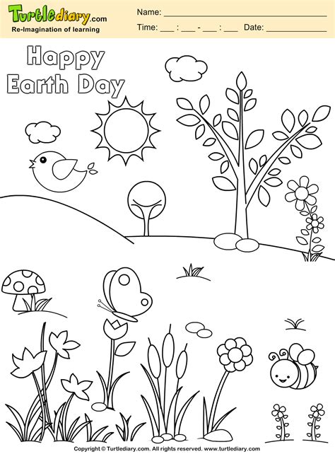 Planet Earth Coloring Sheet | Turtle Diary