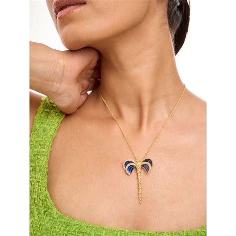 Buy Ethnic Andaz Navy Blue Dragonfly Pendant Online