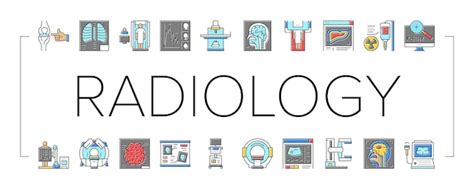 Icônes De Collection Déquipement De Radiologie Définies Illustration