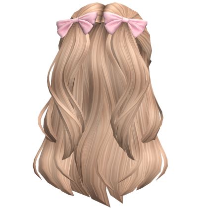 Flowy Half Up Hair W Bows Blonde Roblox
