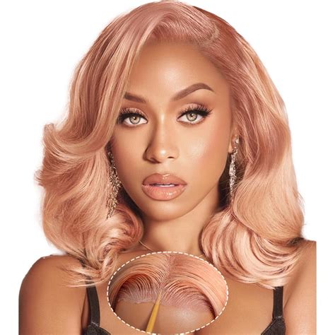 Amazon Pink Blonde Glueless Wigs Human Hair Pre Plucked Pre Cut X Wear And Go Glueless