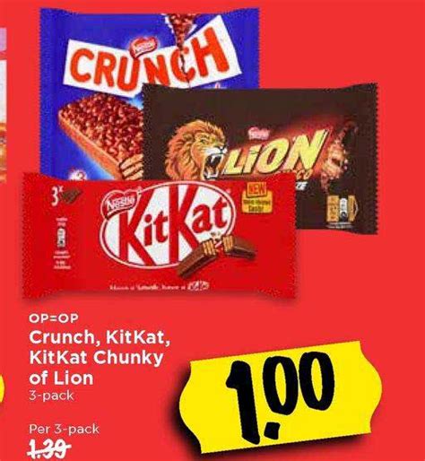 Crunch Kitkat Kitkat Chunky Of Lion Aanbieding Bij Vomar Folders Nl