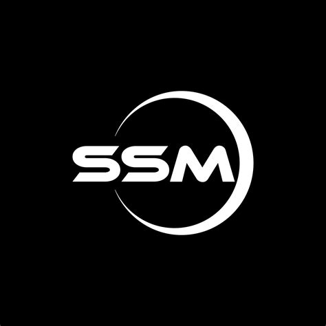 SSM letter logo design with black background in illustrator. Vector ...