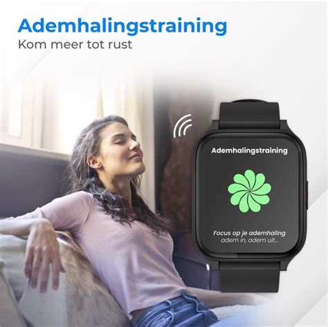 Nuvance Smartwatch Voor Dames En Heren Android And Ios Hd Ips Scherm Zwart