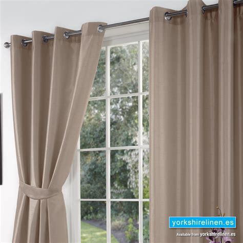 Faux Silk Ring Top Curtains Cappuccino Yorkshire Linen Beds And More