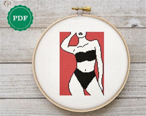 Female Body Cross Stitch Pattern Line Art Cross Stitch Pattern Naked Woman Cross Stitch