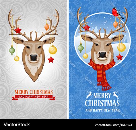 Christmas Deer Royalty Free Vector Image Vectorstock