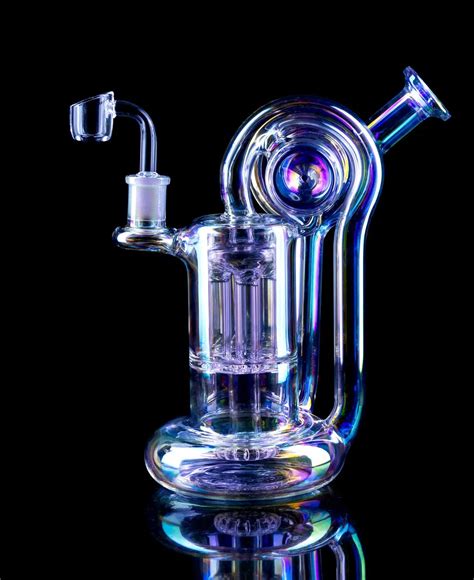 Holographic Dab Rig With Arm Pillar Perc Stoners Rotation