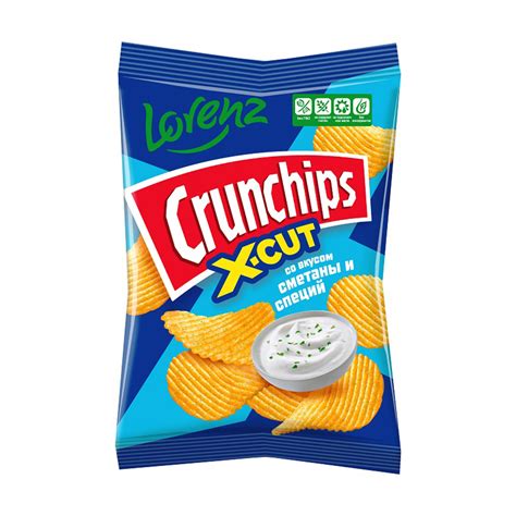 Чипсы картофельные рифлёные "Crunchips. X-Cut", Lorenz, 59 г, в ...