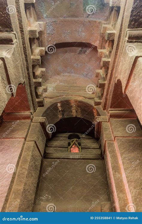 LALIBELA, ETHIOPIA - MARCH 29, 2019: Interior of Bet Abba Libanos Rock ...