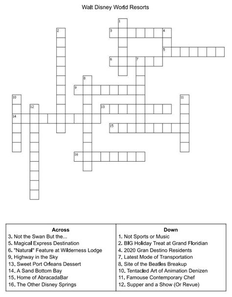 Disney Crossword Puzzles Printable For Adults Hard Disney Crossword