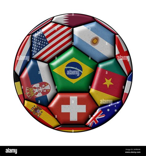 Soccer Ball With Various Flags Qatar 2022 Stock Photo Alamy