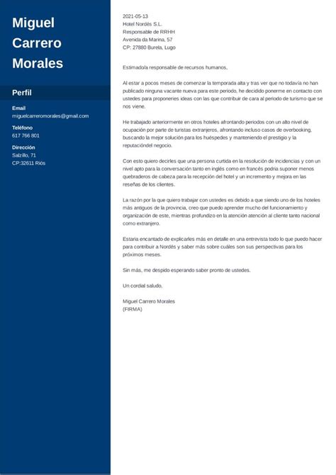 Carta De Presentación Para Una Autocandidatura Ejemplos