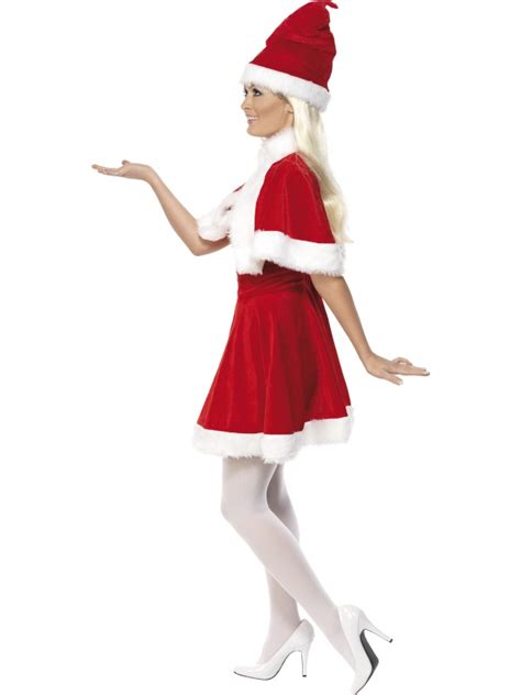 Sexy Santa Costume Miss Claus Outfit With Cape And Hat