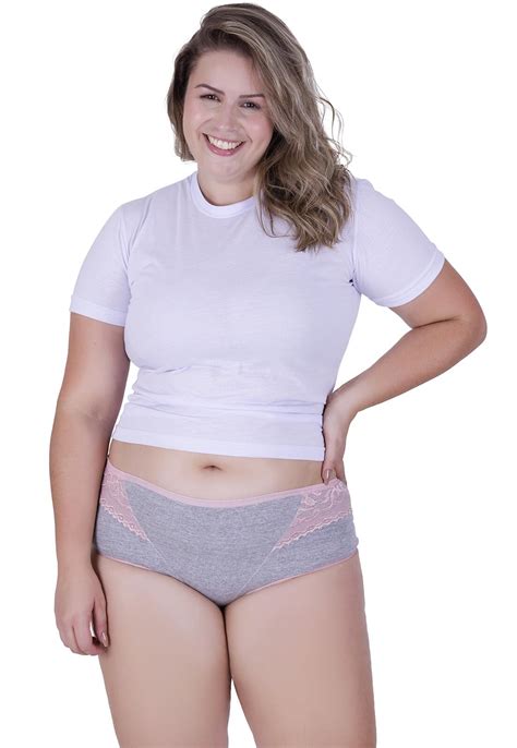 Calcinha Mimo Plus Size Algodão Concept Lingerie Romance a partir de R 37 90