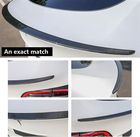 Tesla Model Y Spoiler Wing Performance Glossy Carbon Fiber Rear Trunk