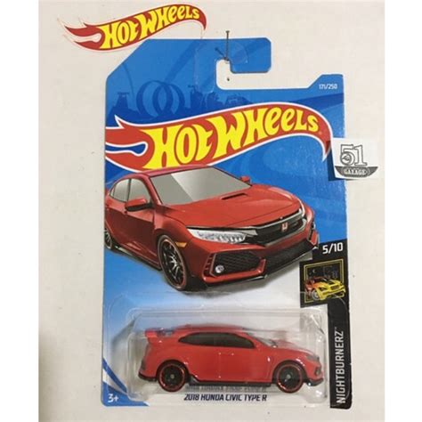 Hot Wheels 2018 Honda Civic Type R Red Black White Shopee Malaysia