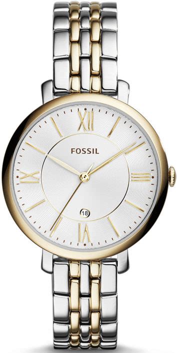 Women S Two Tone Fossil Jacqueline Stainless Steel Watch Es