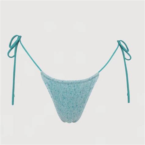 ASTA RESORT Lio Bikini Bottom Aqua Sequin Brand Depop